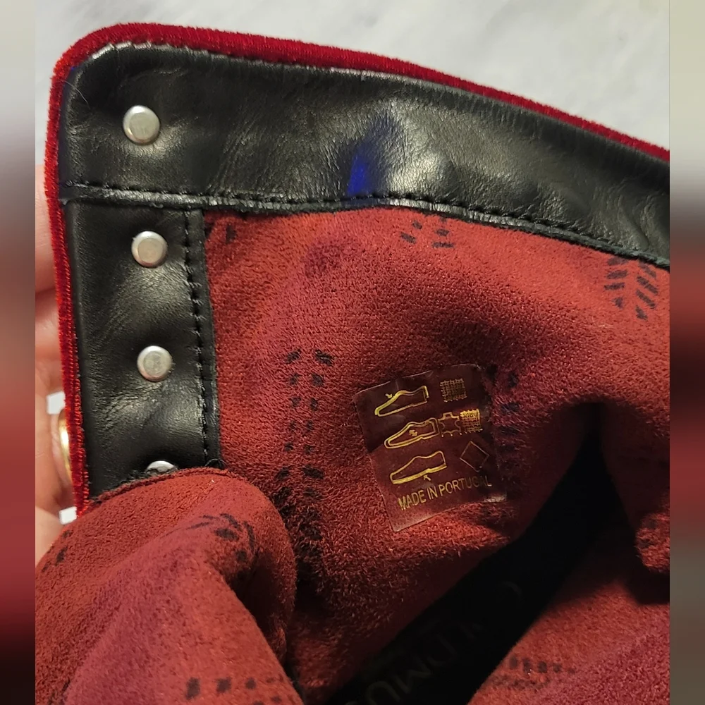 Goldmud Red Velvet Lace-Up Boots *Handmade in Portugal* - Picture 10 of 12